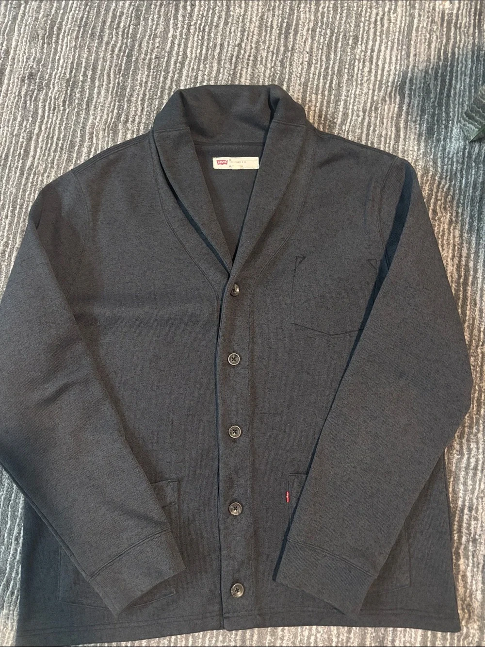 Levi's Charcoal Knit Shawl Collar Cardigan
